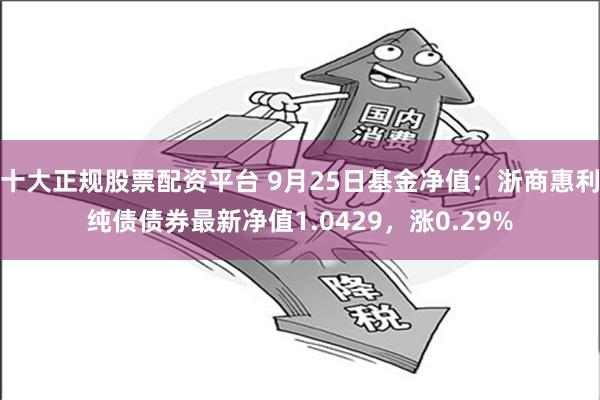 十大正规股票配资平台 9月25日基金净值：浙商惠利纯债债券最新净值1.0429，涨0.29%