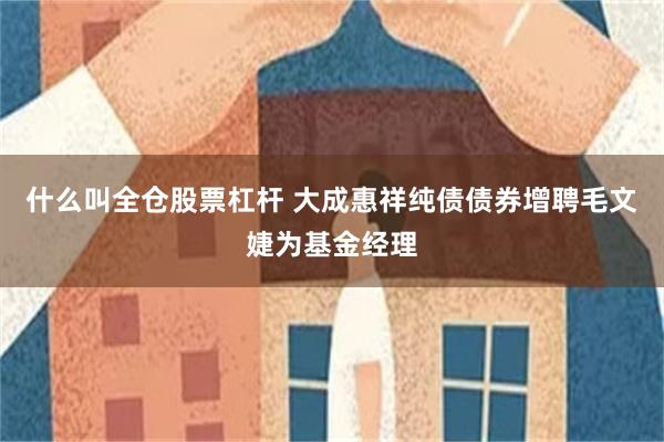 什么叫全仓股票杠杆 大成惠祥纯债债券增聘毛文婕为基金经理